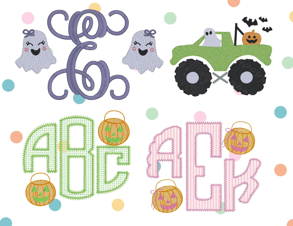 Embroidered Halloween Baskets